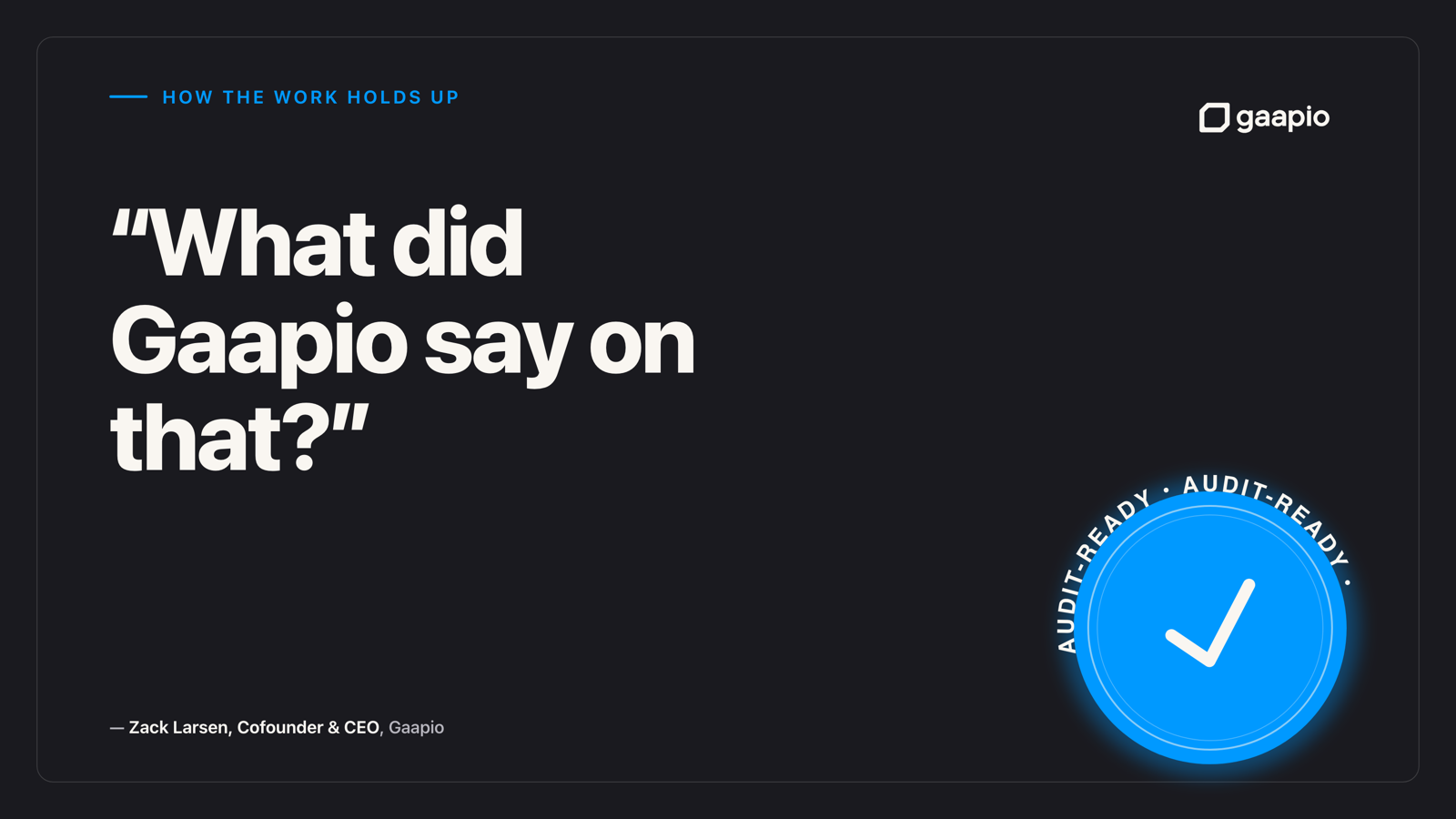 Featured image for article: "What did Gaapio say on that?"